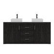 Virtu USA Tavian 72" Double Bath Vanity in Midnight Oak with White Engineered Stone Top and Square Sinks with Brushed Nickel Faucets - Luxe Bathroom Vanities