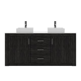 Virtu USA Tavian 72" Double Bath Vanity in Midnight Oak with White Engineered Stone Top and Square Sinks with Brushed Nickel Faucets - Luxe Bathroom Vanities