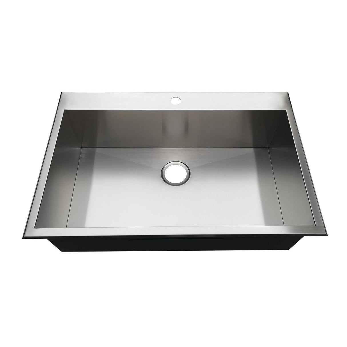 Uptowne KDS332291BN 33-Inch Stainless Steel Self-Rimming 1-Hole Single Bowl Drop-In Kitchen Sink, Brushed