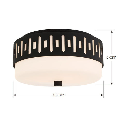 Keaton 2 Light Black Forged Flush Mount KEA-B8200-BF