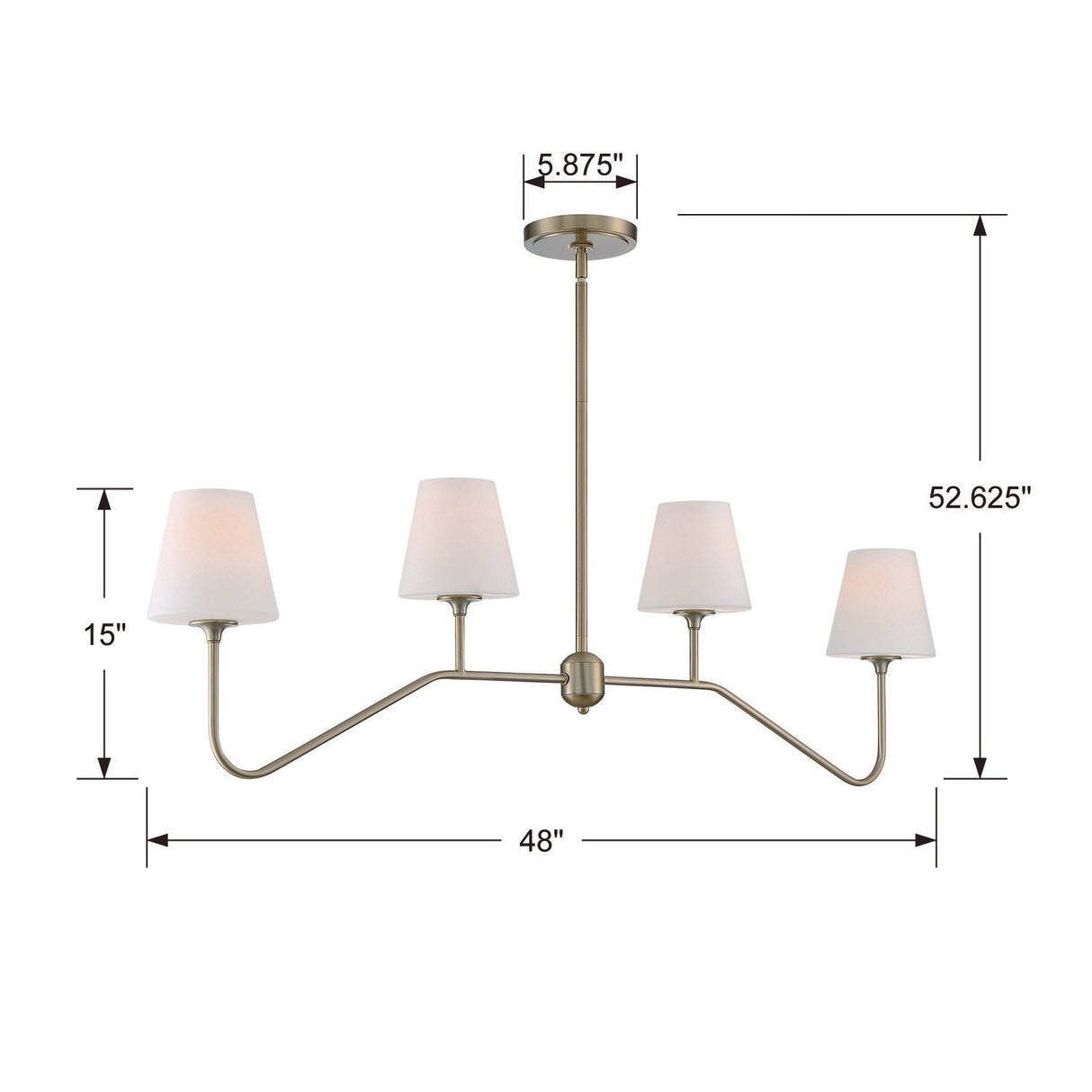 Keenan 4 Light Black Forged Chandelier KEE-A3004-BF