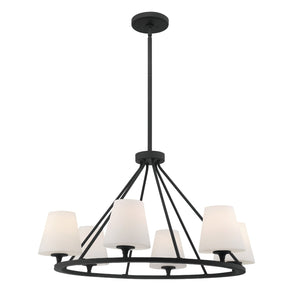 Keenan 6 Light Black Forged Chandelier KEE-A3006-BF