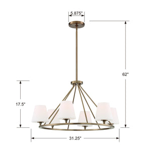 Keenan 6 Light Vibrant Gold Chandelier KEE-A3006-VG
