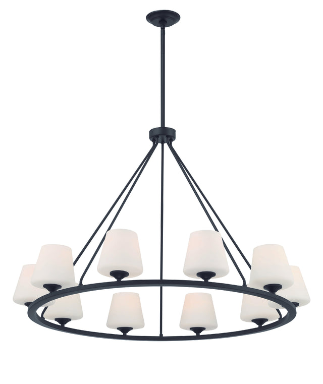 Keenan 10 Light Matte Black Chandelier KEE-A3009-MK
