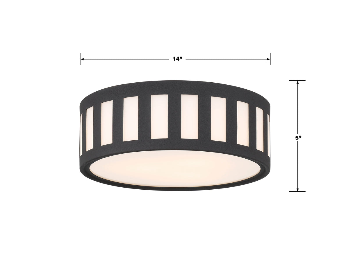 Kendal 3 Light Black Forged Flush Mount KEN-2203-BF