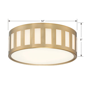 Kendal 3 Light Black Forged Flush Mount KEN-2203-BF