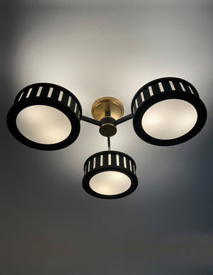 Kendal 6 Light Vibrant Gold + Black Forged Semi Flush Mount KEN-8300-VG-BF