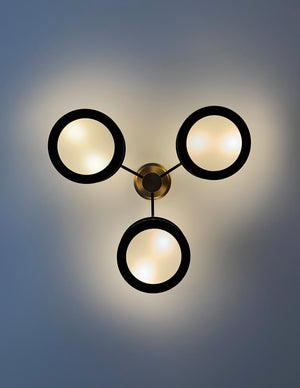 Kendal 6 Light Vibrant Gold + Black Forged Semi Flush Mount KEN-8300-VG-BF