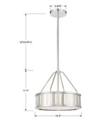 Kendal 3 Light Black Forged Mini Chandelier KEN-8303-BF