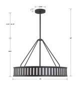 Kendal 6 Light Black Forged Chandelier KEN-8306-BF