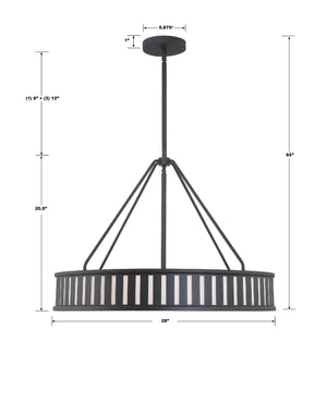 Kendal 6 Light Black Forged Chandelier KEN-8306-BF