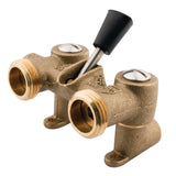KF1000 1/2-Inch Sweat x 3/4-Inch Hose Thread Quarter-Turn Washing Machine Valve, Raw Brass