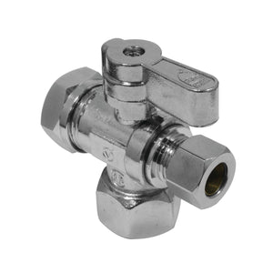 KF309 -Inch  x -Inch  Quarter-Turn 3-Way Shut Off Valve, Polished Chrome