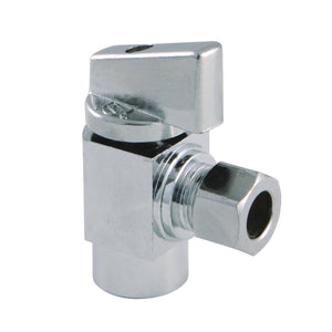 Columbia KF33101CTL 3/8-Inch FIP x 3/8-Inch OD Comp Quarter-Turn Angle Stop Valve, Polished Chrome