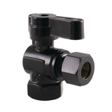 KF3310MB 3/8-Inch FIP x 3/8-Inch OD Comp Quarter-Turn Angle Stop Valve, Matte Black