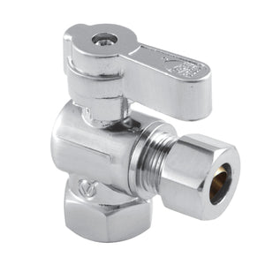 KF3310 3/8-Inch FIP x 3/8-Inch OD Comp Quarter-Turn Angle Stop Valve, Polished Chrome