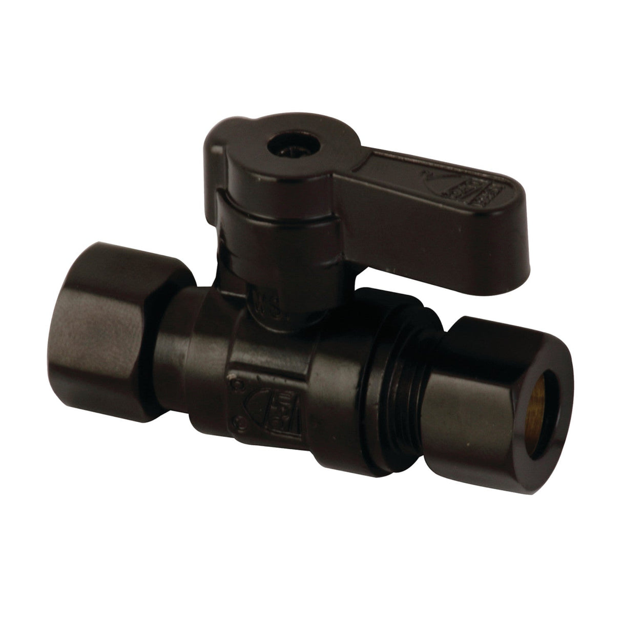 KF3330MB 3/8-Inch Sweat x 3/8-Inch OD Comp Quarter-Turn Straight Stop Valve, Matte Black