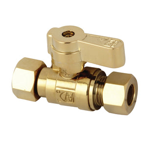 KF3330PB 3/8-Inch Sweat x 3/8-Inch OD Comp Quarter-Turn Straight Stop Valve, Polished Brass