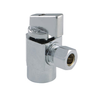 Columbia KF43101CTL 1/2-Inch FIP x 3/8-Inch OD Comp Quarter-Turn Angle Stop Valve, Polished Chrome