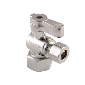 Baseline KF4310SN 1/2-Inch FIP x 3/8-Inch OD Comp Quarter-Turn Angle Stop Valve, Brushed Nickel