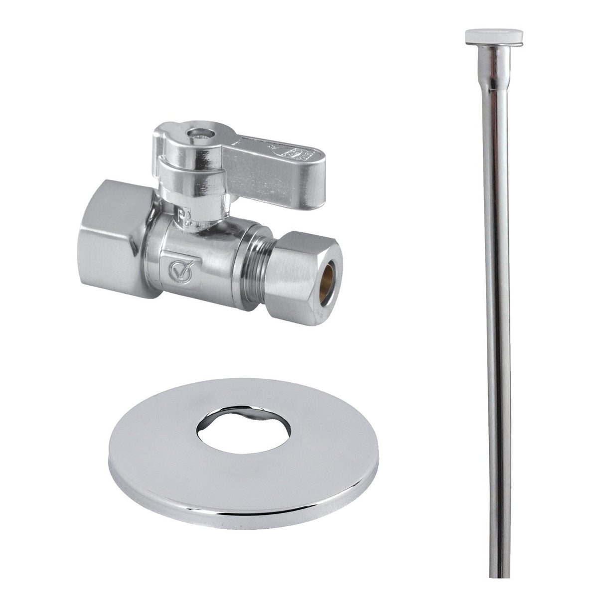 Trimscape KF43151TKF20 Toilet Supply Kit, 1/2" FIP x 3/8" OD Comp Straight Valve, Polished Chrome