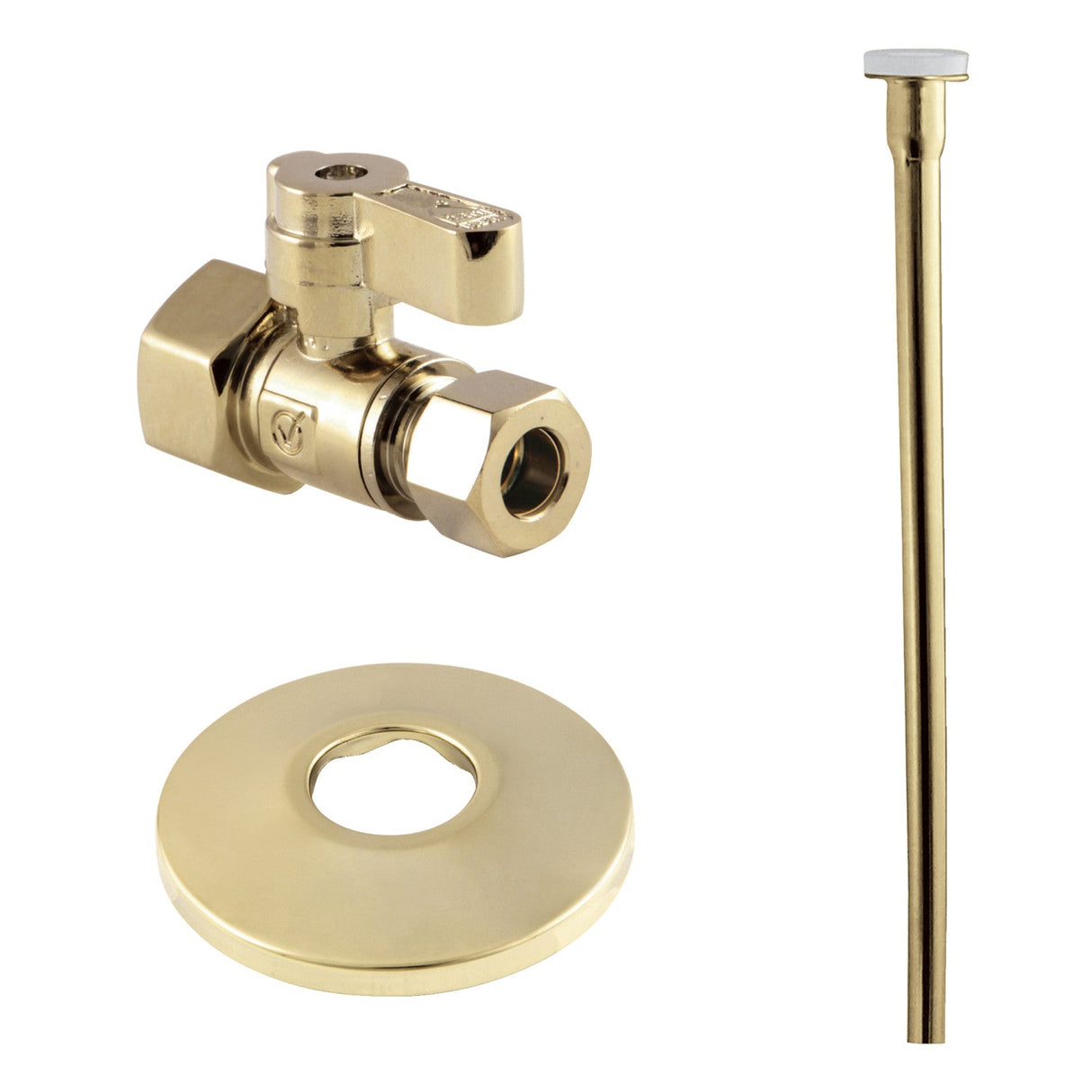 Trimscape KF43152TKF20 Toilet Supply Kit, 1/2" FIP x 3/8" OD Comp Straight Valve, Polished Brass