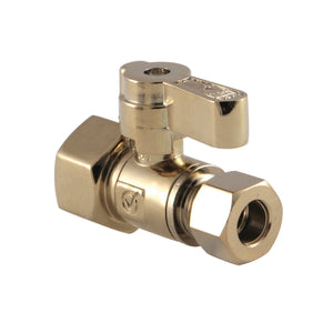 KF4315PB 1/2-Inch FIP x 3/8-Inch OD Comp Quarter-Turn Straight Stop Valve, Polished Brass