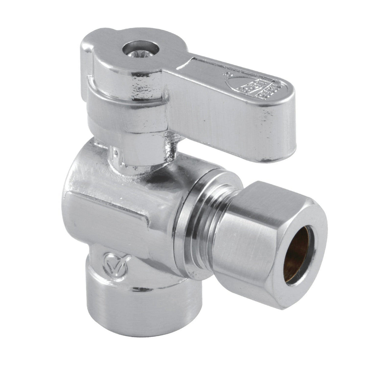 Baseline KF4320 1/2-Inch Sweat x 3/8-Inch OD Comp Quarter-Turn Angle Stop Valve, Polished Chrome