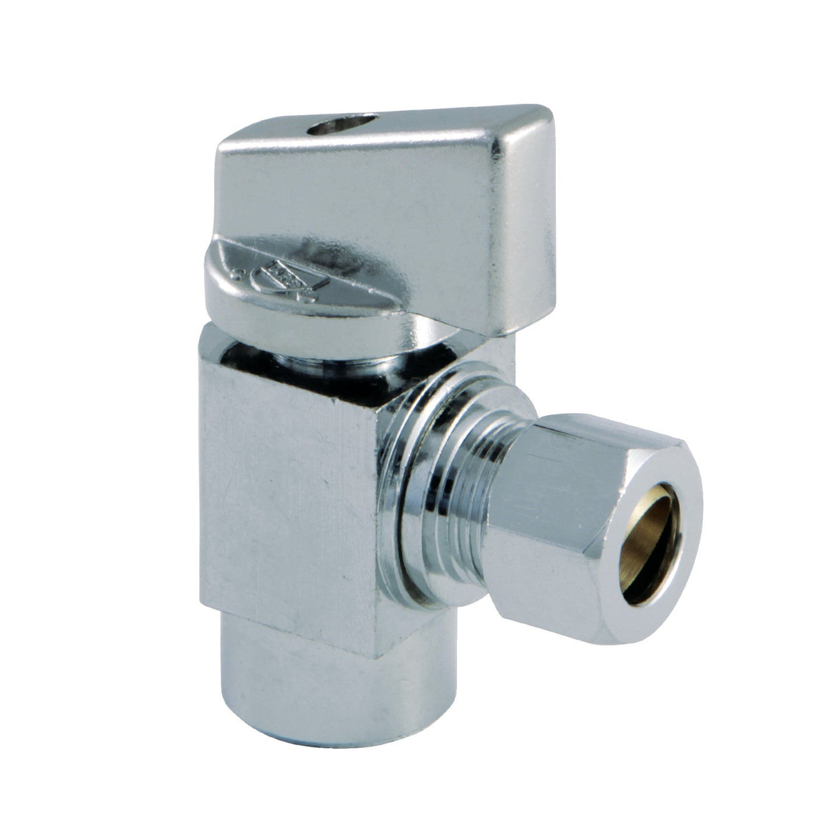 Columbia KF43201CTL 1/2-Inch Sweat x 3/8-Inch OD Comp Quarter-Turn Angle Stop Valve, Polished Chrome