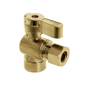 Baseline KF4320BB 1/2-Inch Sweat x 3/8-Inch OD Comp Quarter-Turn Angle Stop Valve, Brushed Brass