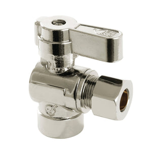 Baseline KF4320PN 1/2-Inch Sweat x 3/8-Inch OD Comp Quarter-Turn Angle Stop Valve, Polished Nickel