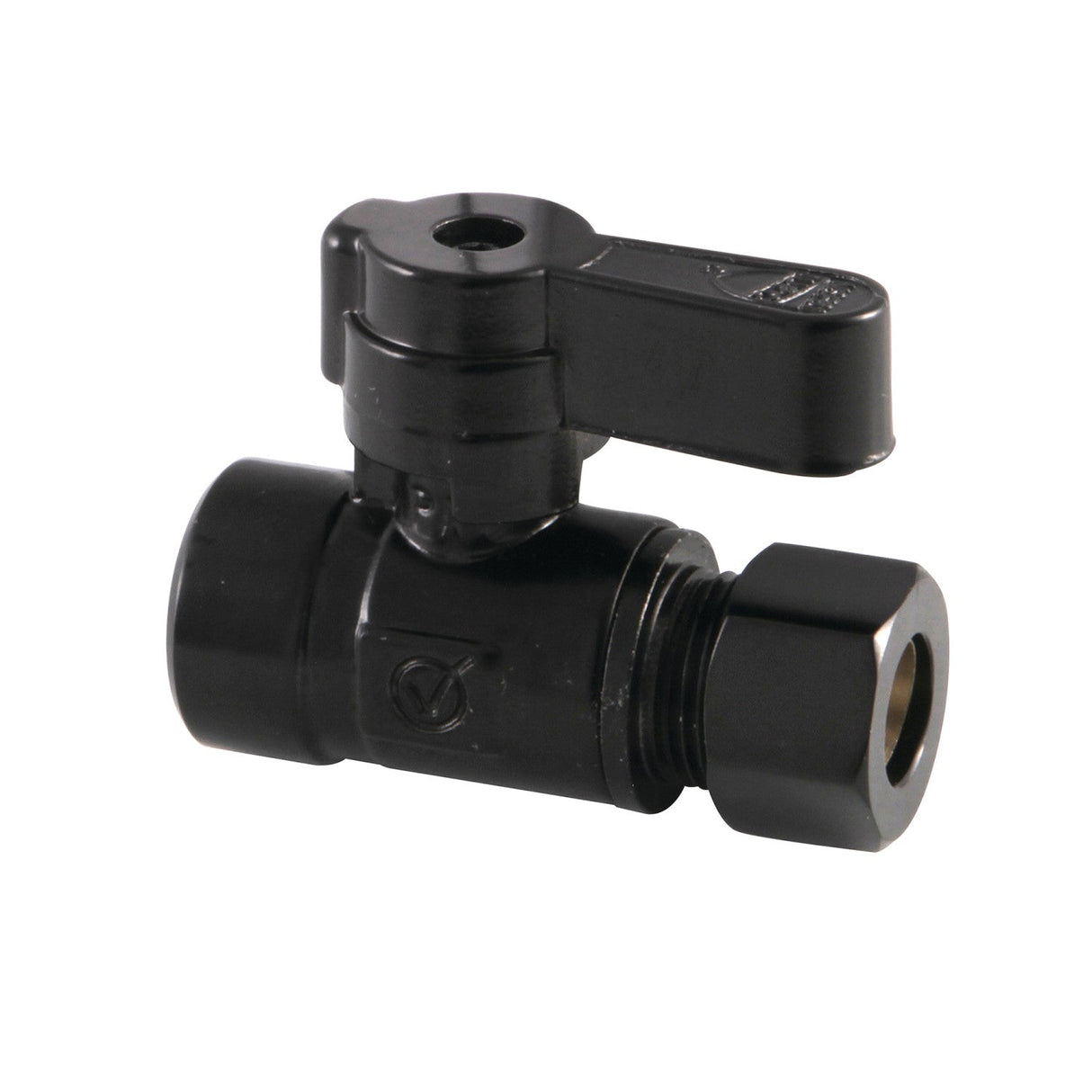 KF4325MB 1/2-Inch Sweat x 3/8-Inch OD Comp Quarter-Turn Straight Stop Valve, Matte Black