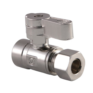 KF4325SN 1/2-Inch Sweat x 3/8-Inch OD Comp Quarter-Turn Straight Stop Valve, Brushed Nickel