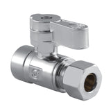 KF4325 1/2-Inch Sweat x 3/8-Inch OD Comp Quarter-Turn Straight Stop Valve, Polished Chrome