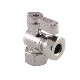 KF4410SN 1/2-Inch FIP x 1/2 or 7/16-Inch Slip Joint Quarter-Turn Angle Stop Valve, Brushed Nickel