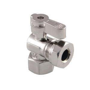 KF4410SN 1/2-Inch FIP x 1/2 or 7/16-Inch Slip Joint Quarter-Turn Angle Stop Valve, Brushed Nickel