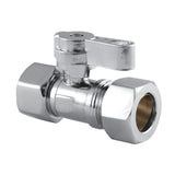 KF4515 1/2-Inch FIP x 5/8-Inch OD Comp Quarter-Turn Straight Stop Valve, Polished Chrome