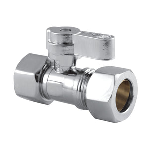KF4515 1/2-Inch FIP x 5/8-Inch OD Comp Quarter-Turn Straight Stop Valve, Polished Chrome