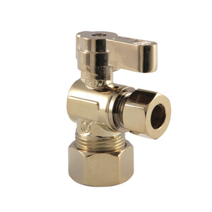 Baseline KF5330PB 5/8-Inch OD Comp x 3/8-Inch OD Comp Quarter-Turn Angle Stop Valve, Polished Brass
