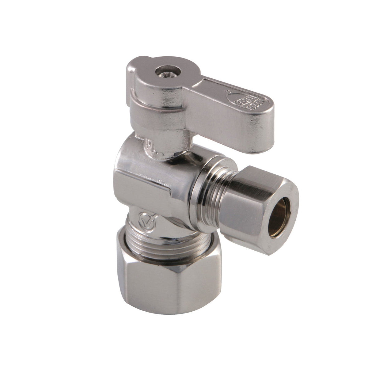 Baseline KF5330SN 5/8-Inch OD Comp x 3/8-Inch OD Comp Quarter-Turn Angle Stop Valve, Brushed Nickel