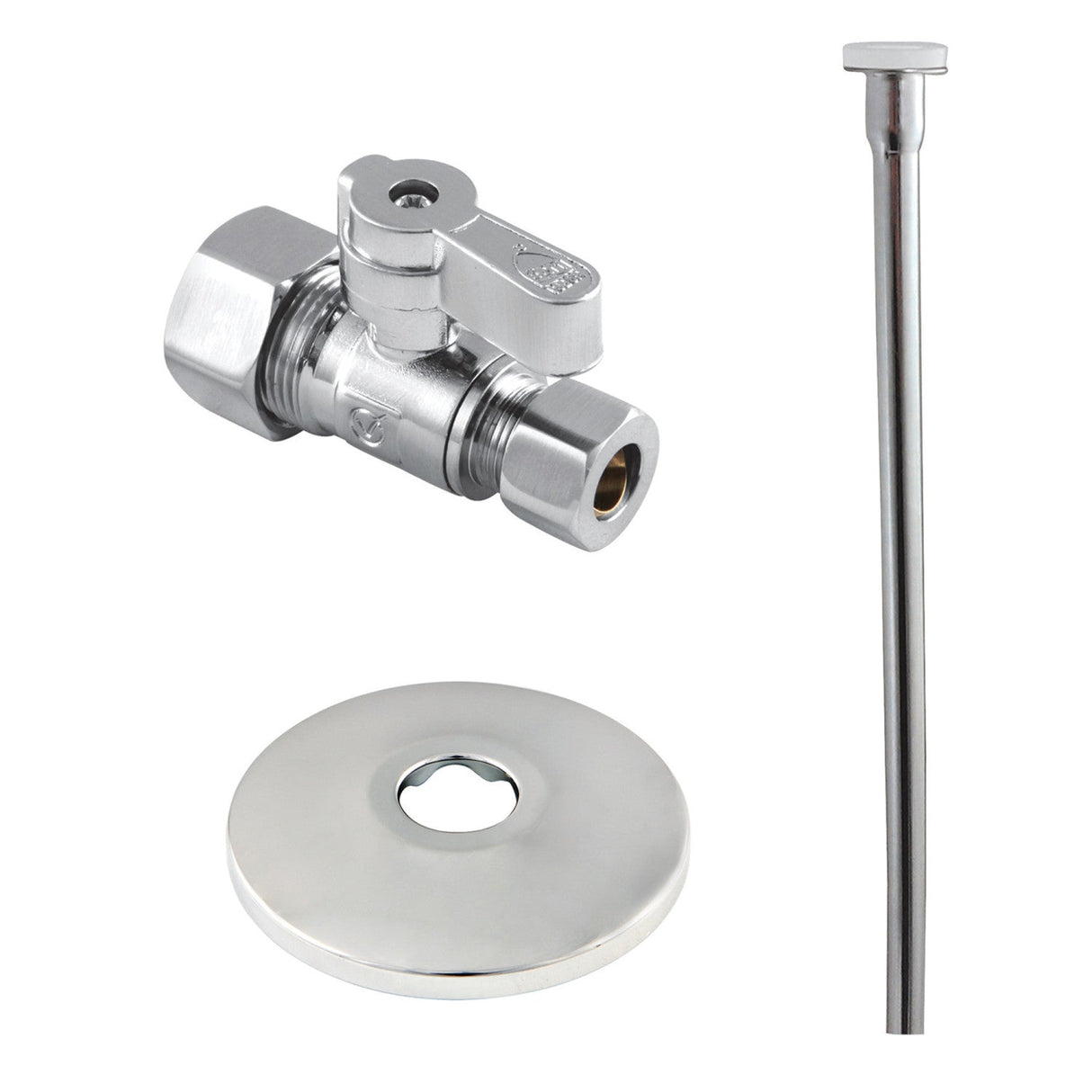 Trimscape KF53351TKF20 Toilet Supply Kit, 5/8" OD x 3/8" OD Comp Straight Valve, Polished Chrome