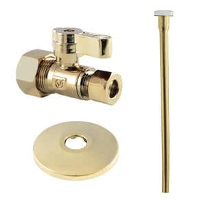 Trimscape KF53352TKF20 Toilet Supply Kit, 5/8" OD x 3/8" OD Comp Straight Valve, Polished Brass