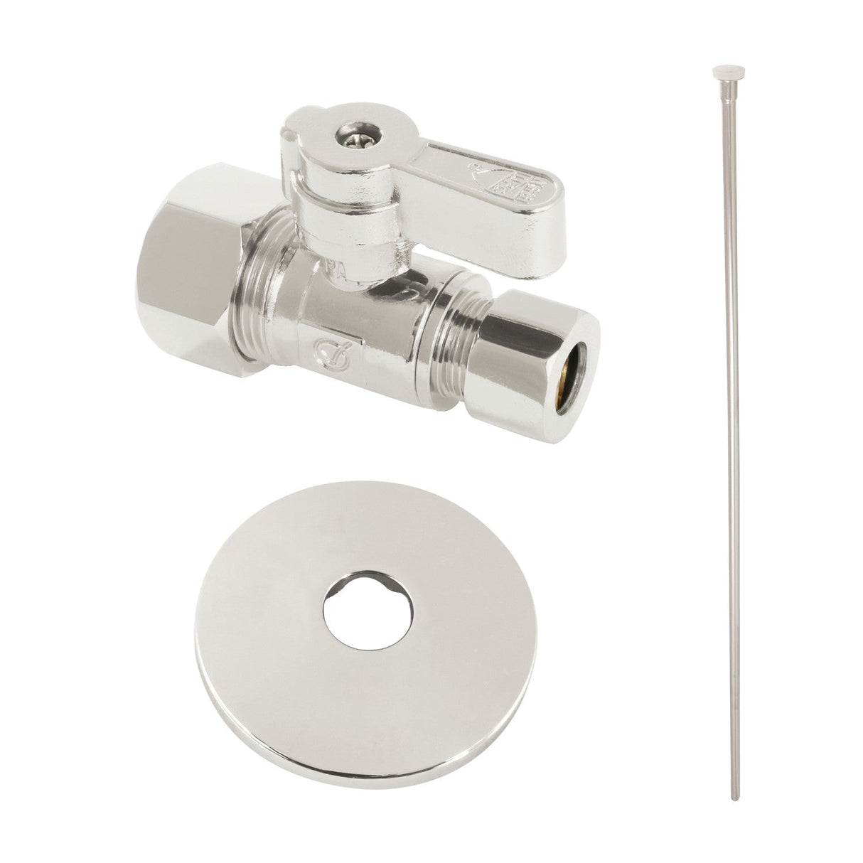 Trimscape KF53356TKF20 Toilet Supply Kit, 5/8" OD x 3/8" OD Comp Straight Valve, Polished Nickel