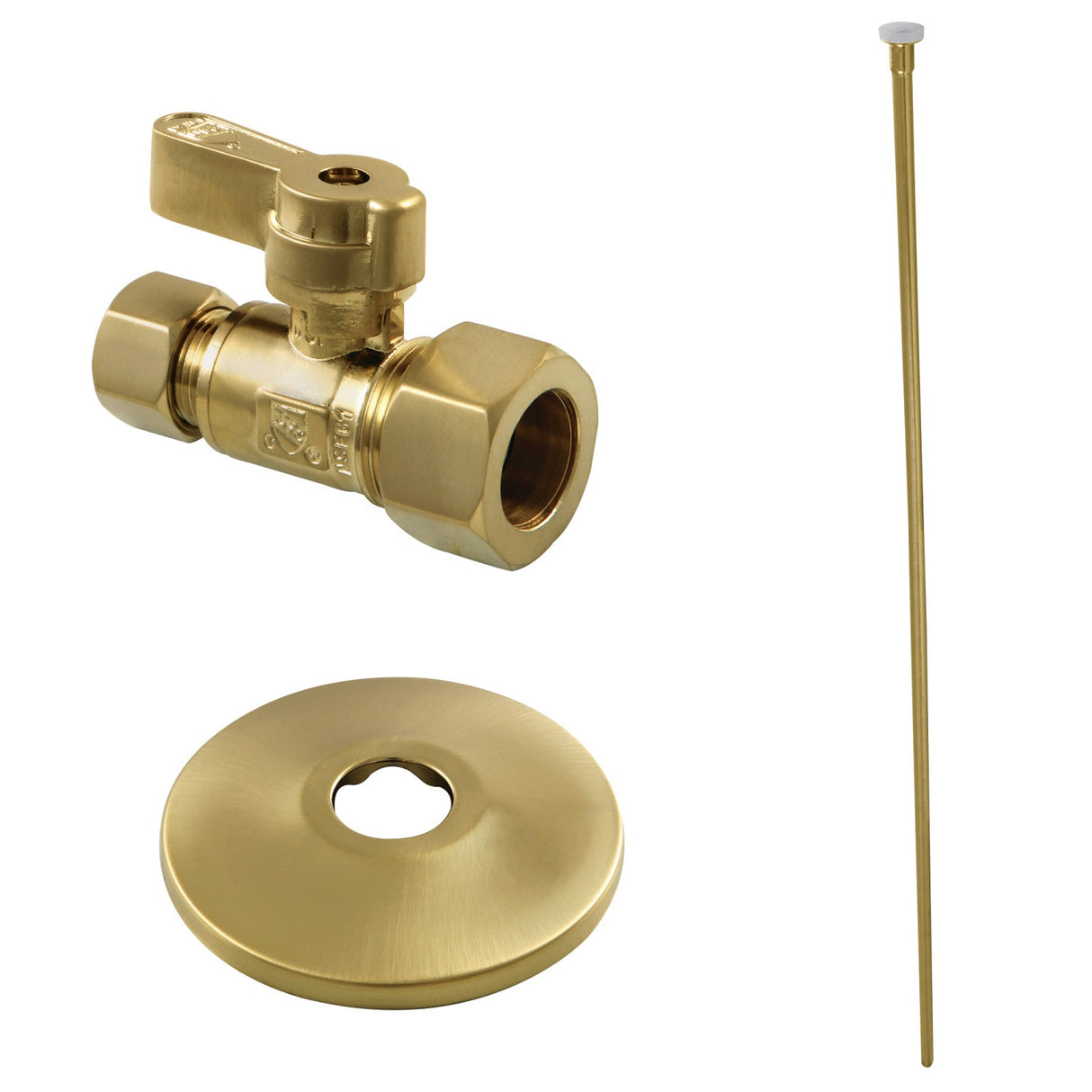 Trimscape KF53357TKF20 Toilet Supply Kit, 5/8" OD x 3/8" OD Comp Straight Valve, Brushed Brass