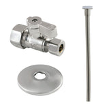 Trimscape KF53358TKF20 Toilet Supply Kit, 5/8" OD x 3/8" OD Comp Straight Valve, Brushed Nickel