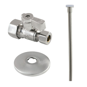 Trimscape KF53358TKF20 Toilet Supply Kit, 5/8" OD x 3/8" OD Comp Straight Valve, Brushed Nickel