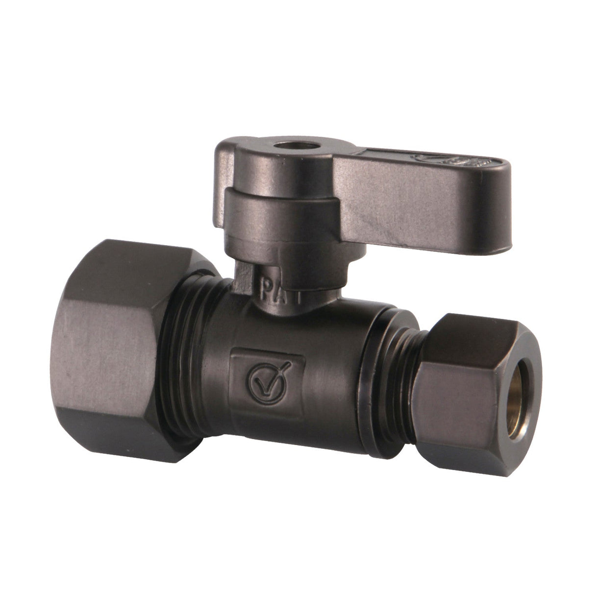 Baseline KF5335ORB 5/8-Inch OD Comp x 3/8-Inch OD Comp Quarter-Turn Straight Stop Valve, Oil Rubbed Bronze