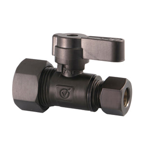 Baseline KF5335ORB 5/8-Inch OD Comp x 3/8-Inch OD Comp Quarter-Turn Straight Stop Valve, Oil Rubbed Bronze