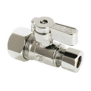 Baseline KF5335PN 5/8-Inch OD Comp x 3/8-Inch OD Comp Quarter-Turn Straight Stop Valve, Polished Nickel