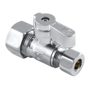 Baseline KF5335 5/8-Inch OD Comp x 3/8-Inch OD Comp Quarter-Turn Straight Stop Valve, Polished Chrome